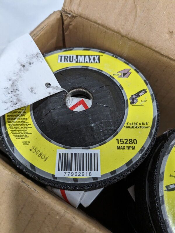 TRU-MAXX Depressed-Center Wheel: Type 27, 4" Dia, 1/4" Thick, 5/8" Hole Qty 25