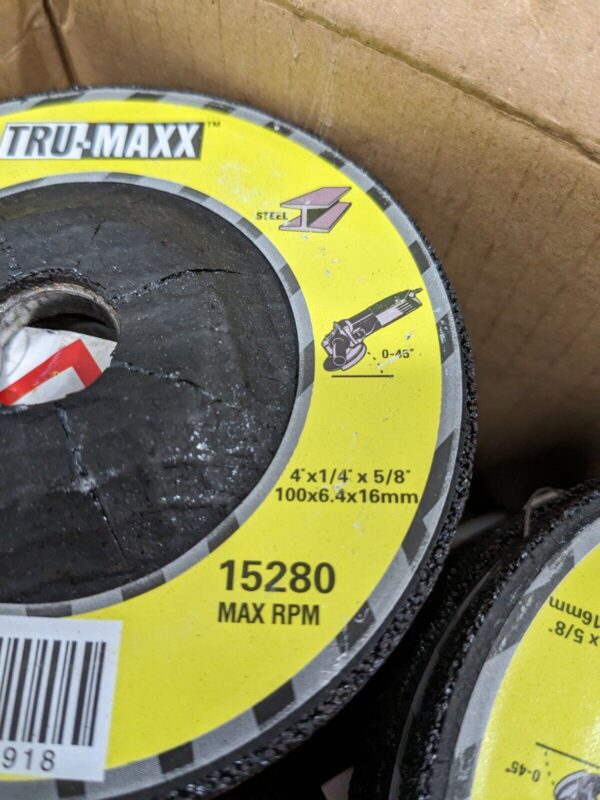 TRU-MAXX Depressed-Center Wheel: Type 27, 4" Dia, 1/4" Thick, 5/8" Hole Qty 25