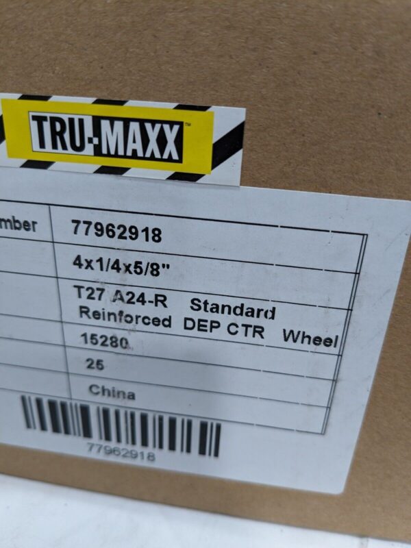 TRU-MAXX Depressed-Center Wheel: Type 27, 4" Dia, 1/4" Thick, 5/8" Hole Qty 25