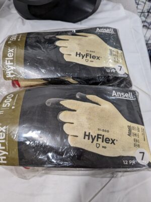 Ansell Gloves: HyFlex Size Small, ANSI Cut A2, Nitrile Qty 24 11-500-7