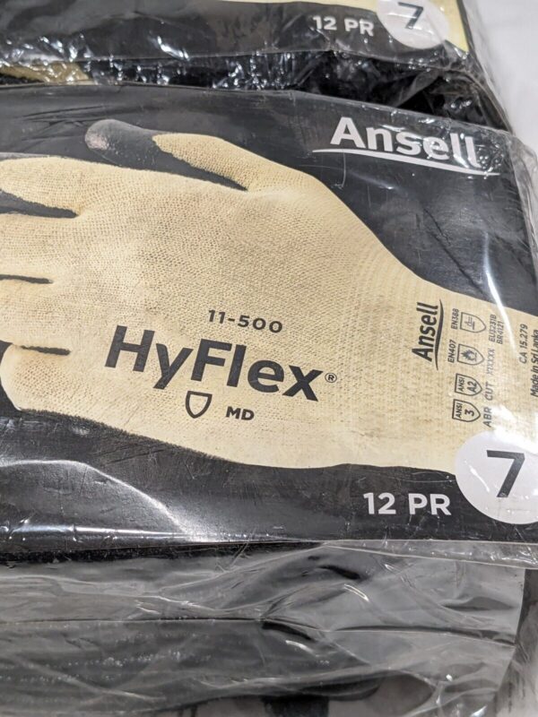 Ansell Gloves: HyFlex Size Small, ANSI Cut A2, Nitrile Qty 24 11-500-7