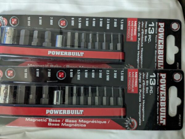 Powerbuilt 2pk Hex & Torx Bit Socket Sets Drive Size: 1/4, 3/8 941127