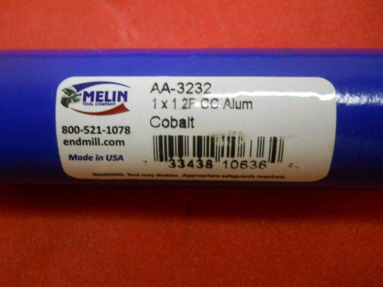 Melin Tool Company Center Cut End Mill 1" x 1" 2Fl M42 Cobalt 4.5" OAL AA-3232