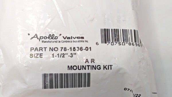 Apollo Valves Mounting Kit Stainless Steel Size 1-1/2"-3" AR Series 78-1536-01