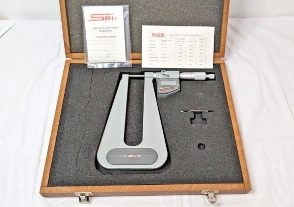SPI Digital Deep Throat Micrometer 0-1" Range X 6" Throat Depth 17-777-4