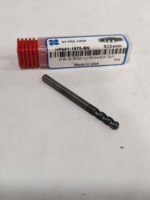 OSG Ball End Mill: 4.00 mm Dia, 14.00 mm LOC, 4 FL HP441-1575-BN