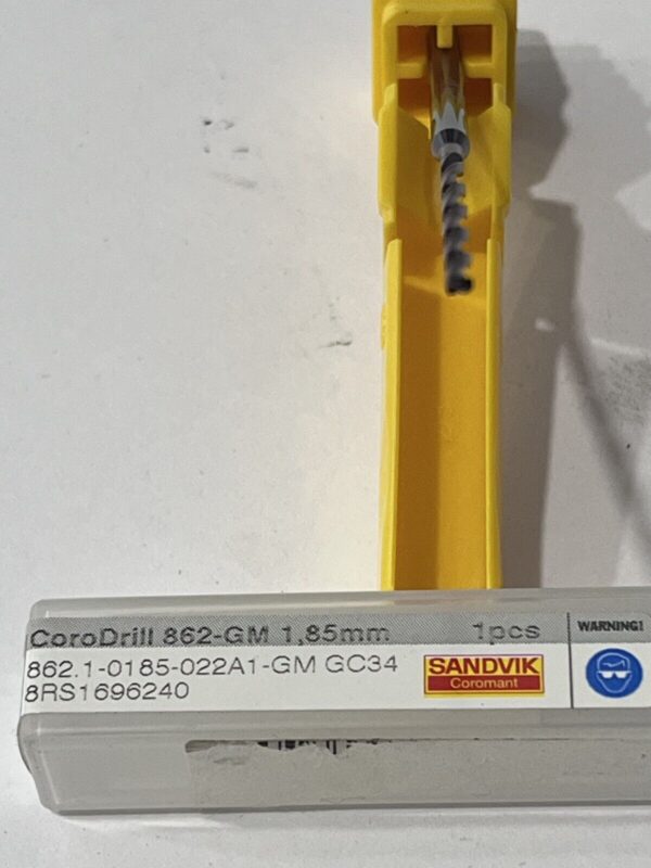Sandvik Micro Drill Bit: #49 (0.0730″), 140 deg, Solid Carbide