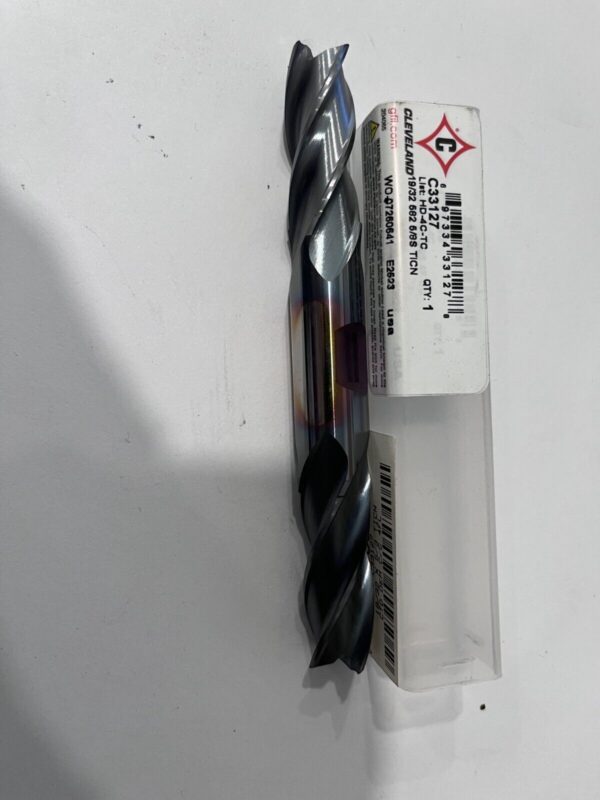 Cleveland Square End Mill: 19/32" Dia, 1-3/8" LOC, 4 Flute, HSS
