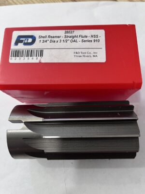 Straight Shell Reamer: 1-3/4" Dia, 3-1/2" OAL