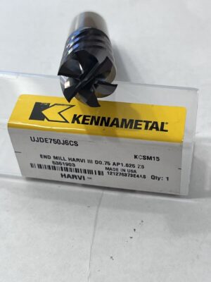 Kennametal Square End Mill: 3/4" Dia 1-5/8" LOC 6 FL Solid Carbide