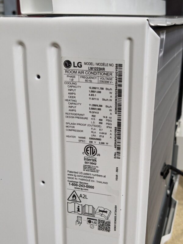 LG Window Air Conditioner AC Unit 12000 BTU 230v 1 Ph. LW1223HR Parts / Repair