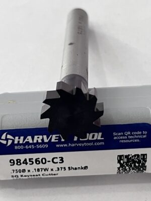 Harvey Tool Woodruff Keyseat Cutter 3/4" Cut Dia Straight Tooth