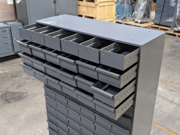 Durham Bin Storage Cabinet 96 Drawer 62 x 34 x 12 Steel Gray 022-95