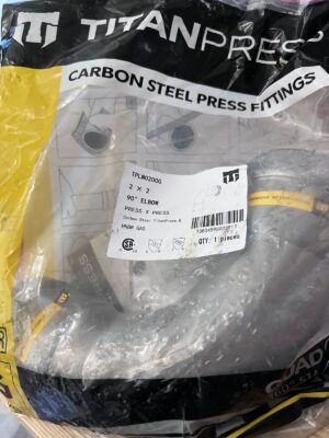 Everflow Titanpress TPLN0200G 2" P X P Carbon Steel Press Gas 90° Elbow