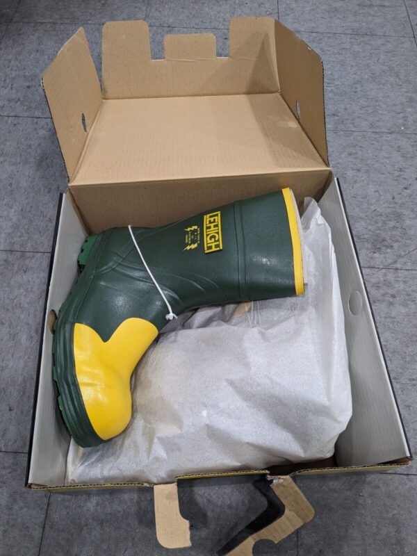 LEHIGH SAFETY SHOES 12" STEEL TOE DIELECTRIC WATERPROOF RUBBER BOOT Size 11 3149