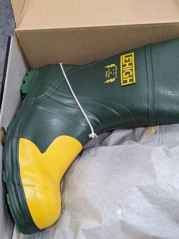 LEHIGH SAFETY SHOES 12" STEEL TOE DIELECTRIC WATERPROOF RUBBER BOOT Size 11 3149