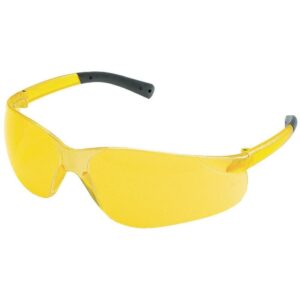 MCR Safety Glasses: Scratch-Resistant, Polycarbonate, Amber Lenses Qty 12 BK114