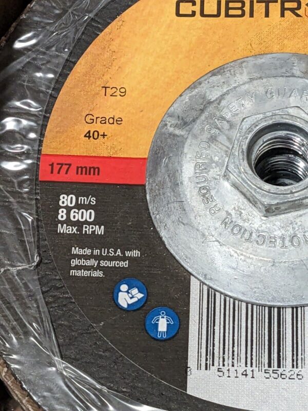3M Flap Disc: 7" Dia, 40 Grit, Premium Ceramic Alumina, Type 29 Qty 4 7010363298