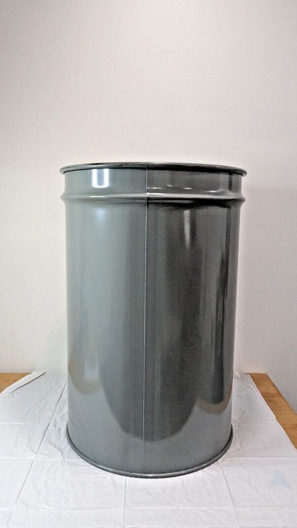 Justrite 30 Gal Cease-Fire Waste Receptacle Safety Drum Gray CAN ONLY 26014