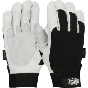 6 PAIRS Ironcat Heavy Duty Goatskin Gloves ANSI A3 White/Black 2XL 86552/2XL