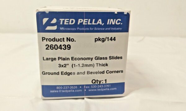 Ted Pella Large Plain Economy Glass Slides Beveled Corners 3"X2" QTY 144 260439