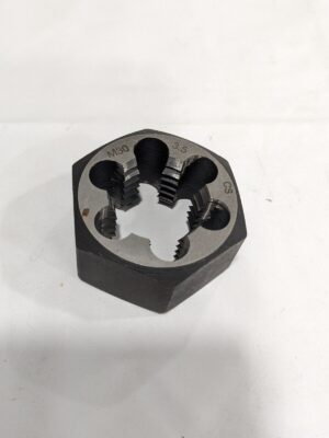 Hex Rethreading Die: M30x3.5, 1" Thick, Right Hand, Carbon Steel 364-0304