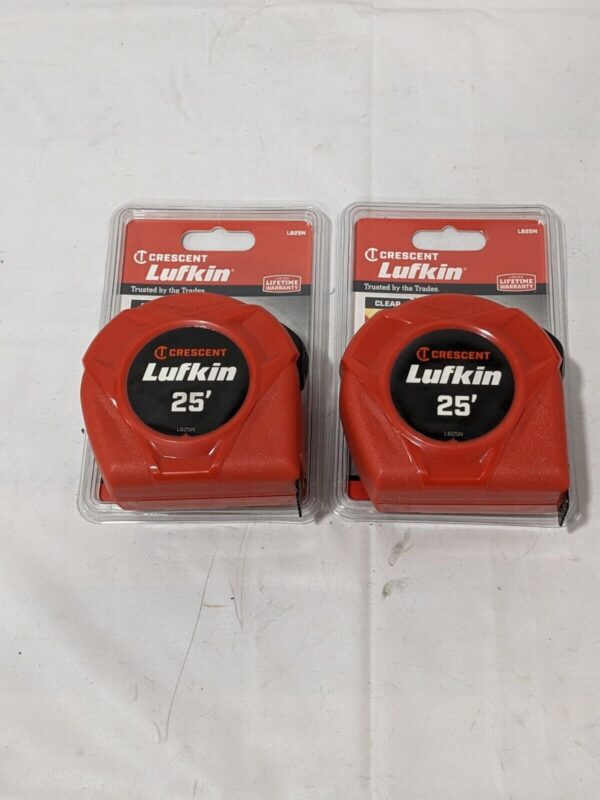 LUFKIN Tape Measure: 25' Long, 1" Width, Yellow Blade Qty 2 625BN