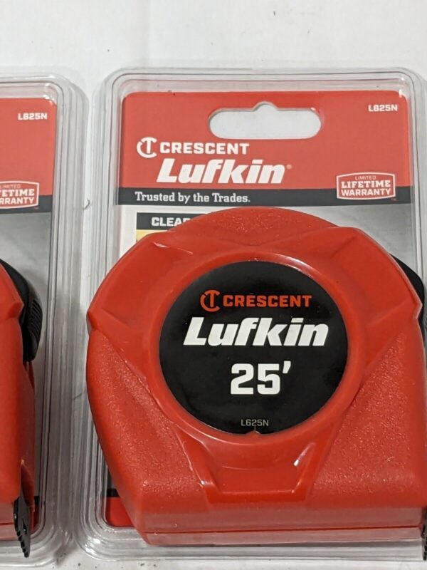 LUFKIN Tape Measure: 25' Long, 1" Width, Yellow Blade Qty 2 625BN
