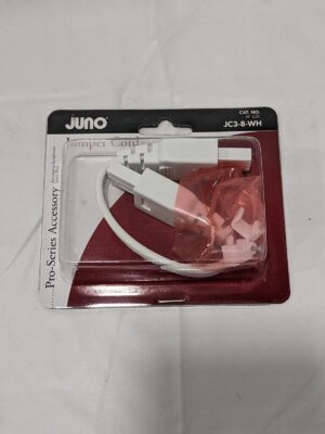 Juno Pro-Series 3-Wire Grounded 8" Jumper Cord Accessory JC3-8-WH