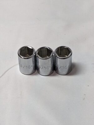 PROTO Standard Hand Socket: 3/8" Drive, 9/16" Socket, 6-Point Qty 3 J5218H