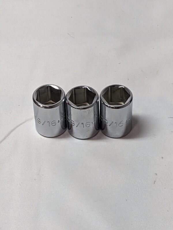 PROTO Standard Hand Socket: 3/8" Drive, 9/16" Socket, 6-Point Qty 3 J5218H