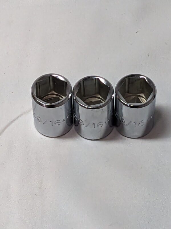 PROTO Standard Hand Socket: 3/8" Drive, 9/16" Socket, 6-Point Qty 3 J5218H