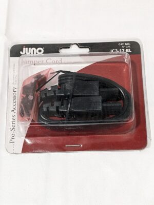 Juno Pro-Series 3-Wire Grounded 17" Jumper Cord Accessory, Black JC3-17-BL