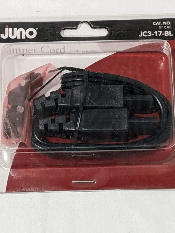 Juno Pro-Series 3-Wire Grounded 17" Jumper Cord Accessory, Black JC3-17-BL