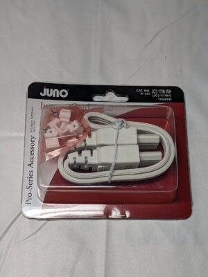 Juno Pro-Series 3-Wire Grounded 17" Jumper Cord Accessory, White JC3-17-WH