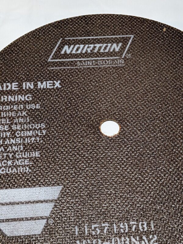 NORTON Cutoff Wheel Type 1 , 10" Dia, 0.0600" Thick, 5/8" Hole, AO 66253149317