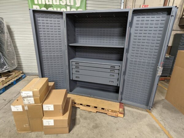 Durham Heavy Duty Storage Cabinet w/ Bins 4-Drawer 72 x 48 x 24 SCRATCH N DENT
