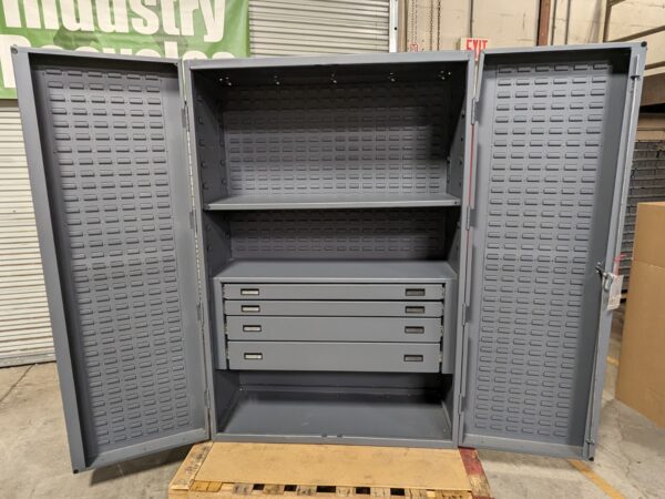 Durham Heavy Duty Storage Cabinet w/ Bins 4-Drawer 72 x 48 x 24 SCRATCH N DENT