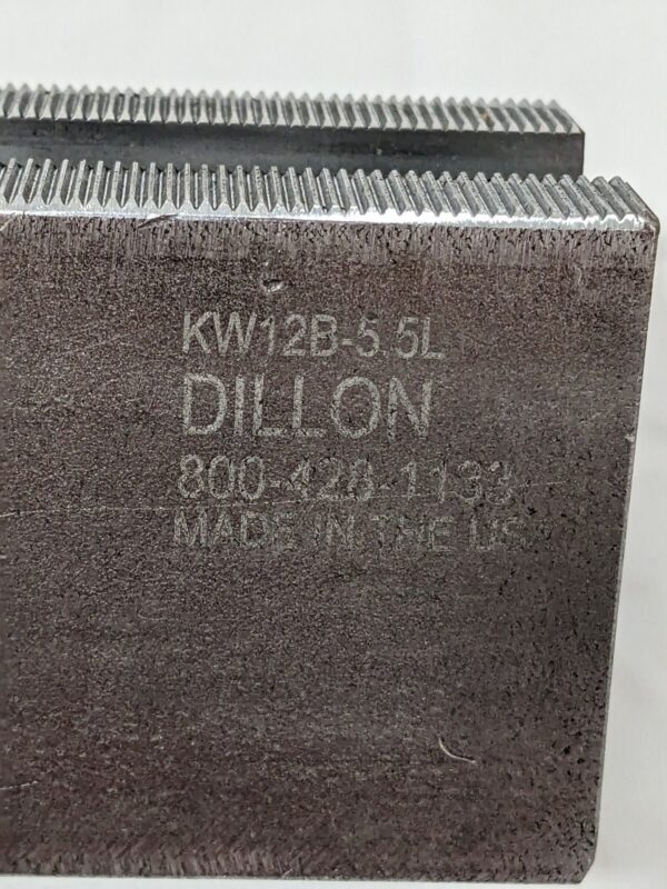Dillon Soft Lathe Chuck Jaw: Serrated 2" OAW, 2.5" OAH, 5-1/2" OAL KW12B-5.5L