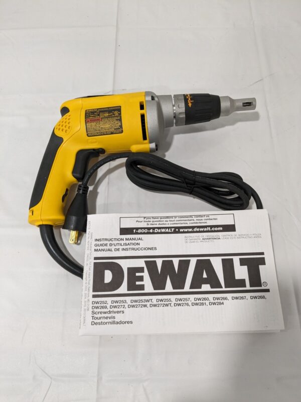 DEWALT Drywall Corded Screwdriver: 0.25 Bit Holder, 120V 6.30 Amps DW272