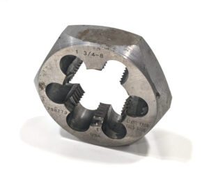 Hex Rethreading Die 1-3/4-8 1" Thick Right Hand Carbon Steel 340100