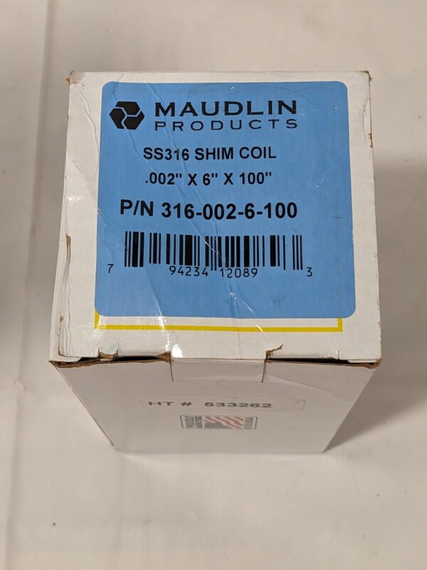 Maudlin Shim Coil .002" x 6" x 100" SS 316 002-6-100