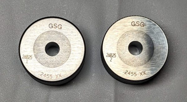 GSG Class XX Master Ring Gages Set 0.2455" GO / NO GO GSG-CR-0.2455MC