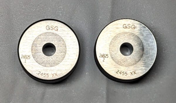 GSG Class XX Master Ring Gages Set 0.2455" GO / NO GO GSG-CR-0.2455MC