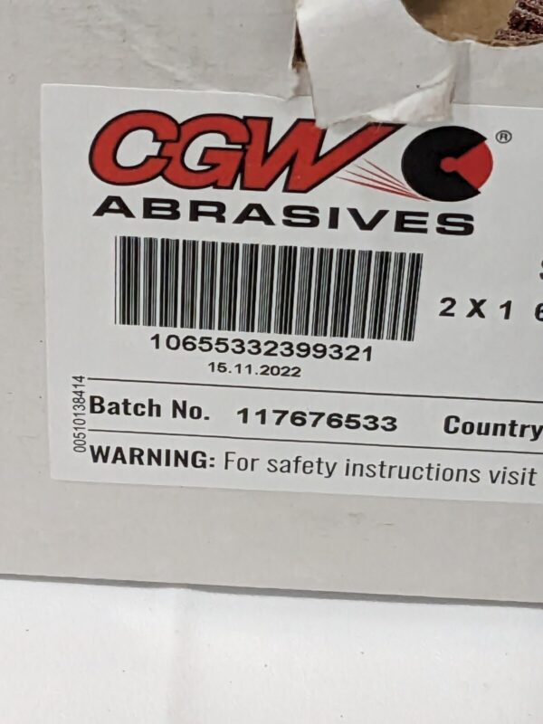 CGW Mounted Flap Wheel: 2" Dia, 1" Face Width, 60 Grit Qty 8 39932
