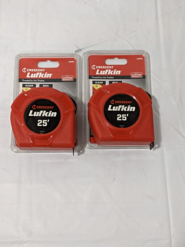 Crescent 1"x25' Hi-Viz Orange Yellow Clad Power Return Tape Measure Qty 2 L625N