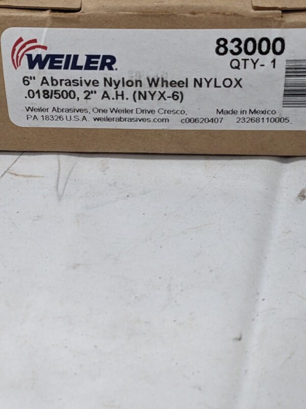 WEILER Wheel Brush: 6" Wheel Dia, 1" Face Width, 2" Hole 83000
