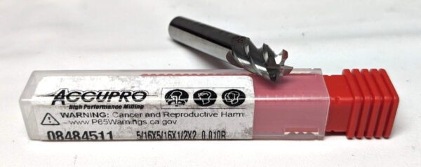 ACCUPRO Corner Radius Carbide End Mill 5/16" Dia 1/2" LOC 0.010"R 4FL 08484511