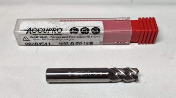ACCUPRO Corner Radius Carbide End Mill 5/16" Dia 1/2" LOC 0.010"R 4FL 08484511