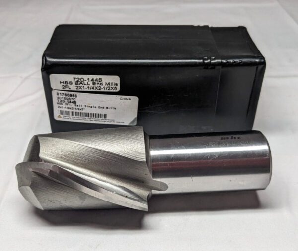 Ball End Mill 2" Dia 2-1/2" LOC 1-1/4" Shank 2 FL HSS 720-1445